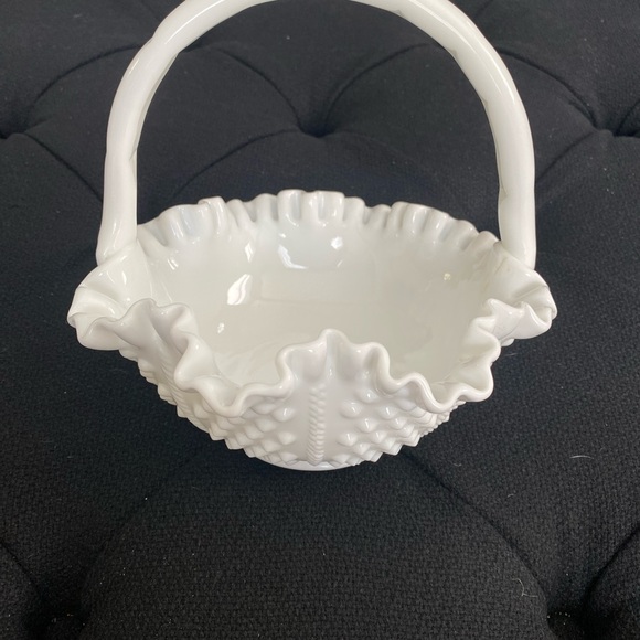 Fenton Milk Glass Brides Basket - Picture 3 of 8